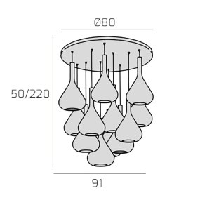Top Light Kronleuchter KONA 1177 CR S12 T TR