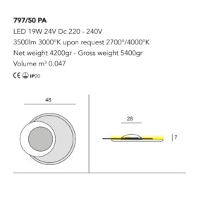 Klassische Deckenleuchte Cattaneo Beleuchtung CLEO 797 50PA LED