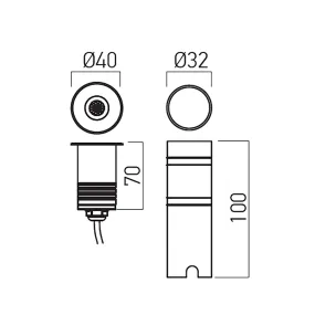 Foco empotrable exterior grupo Redo XGROUND RGB GD01RGB40