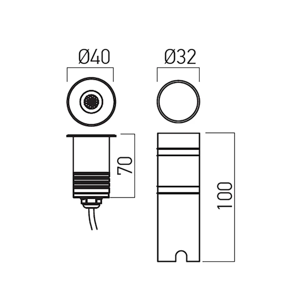 Faretto incasso esterno Redo group GD01RGB40 RGB