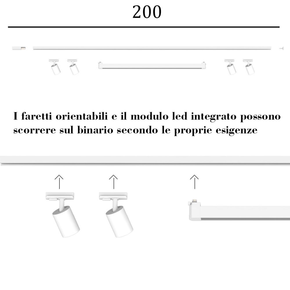Binario Top Light MONO MIXKIT 200 N BI