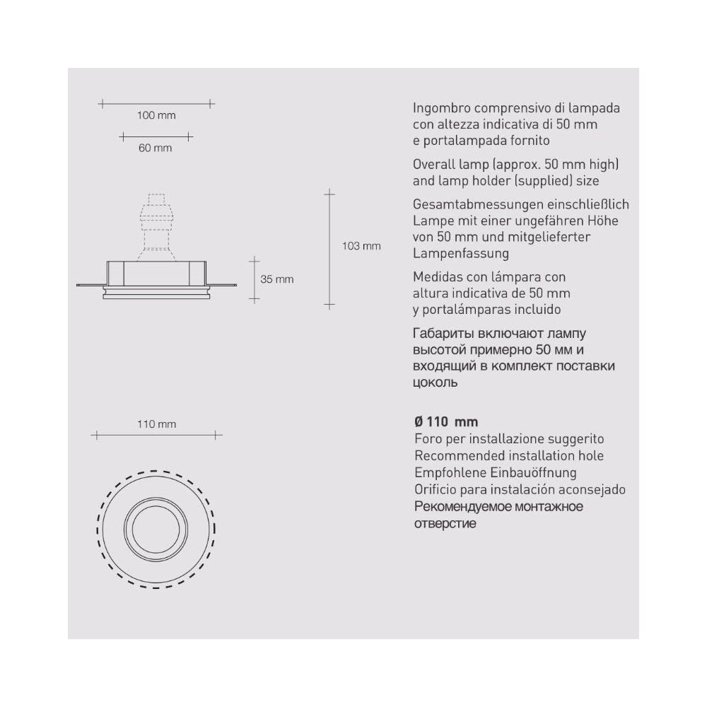 Foco empotrable Sforzin THESSALY RASO T393 GU10 LED