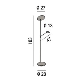 Lampadaire LED à intensité variable Perenz Miranda 6448 B