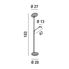 Perenz Miranda 6448 B Lámpara de pie LED regulable