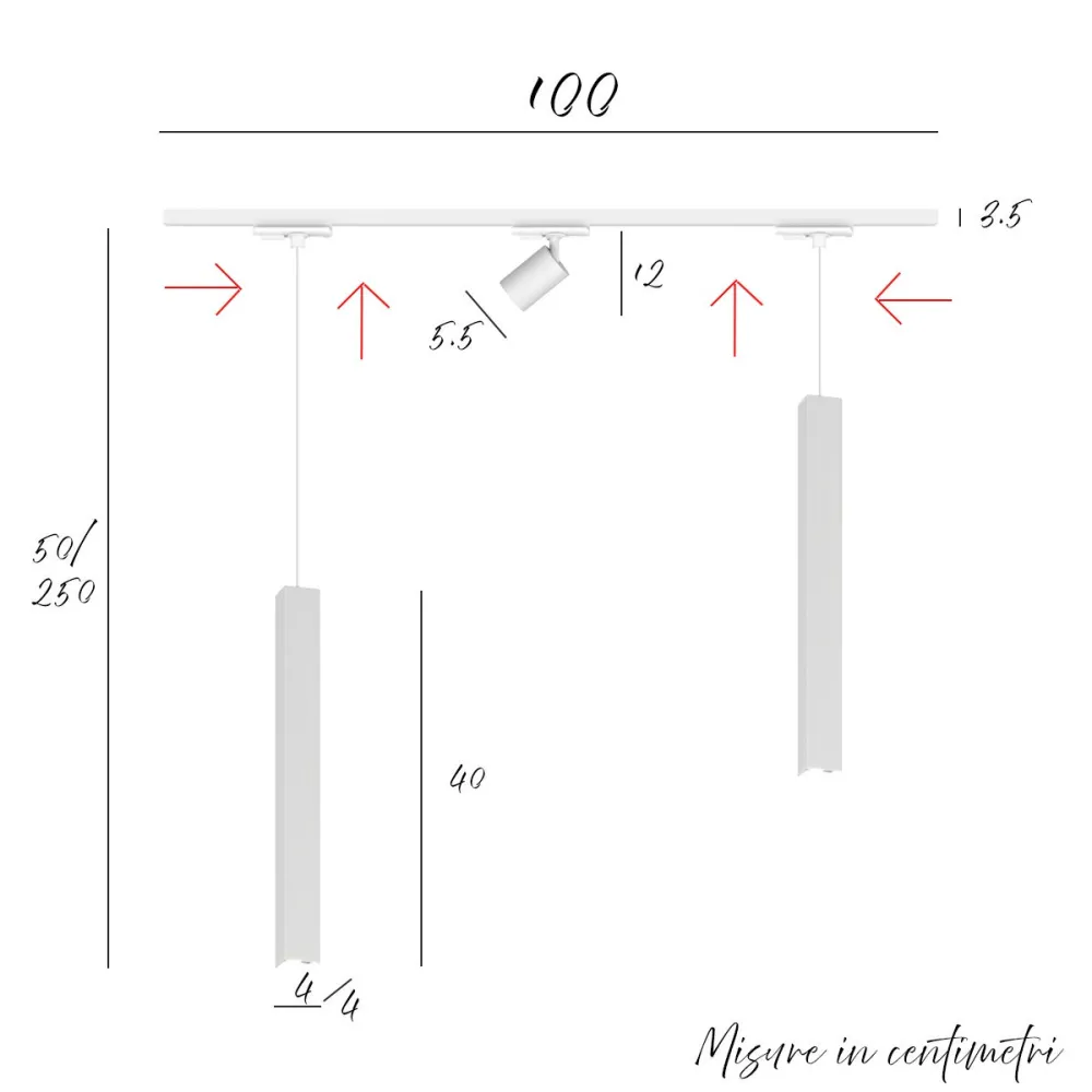 Top Light Track MONO 1173 SQUARE TUBE YARI