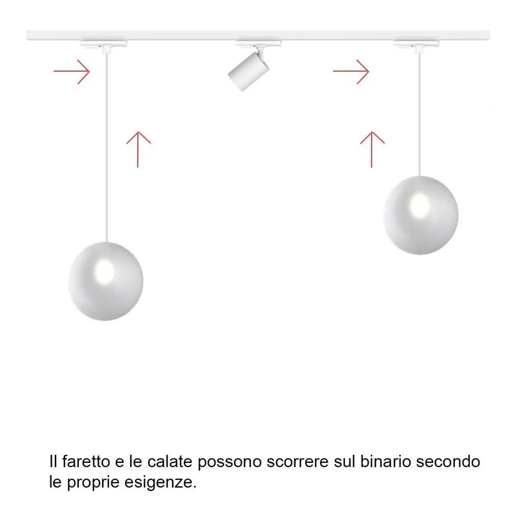 Binario Top Light MONO 1184 ECLIPSE YARI BIANCO G9 LED