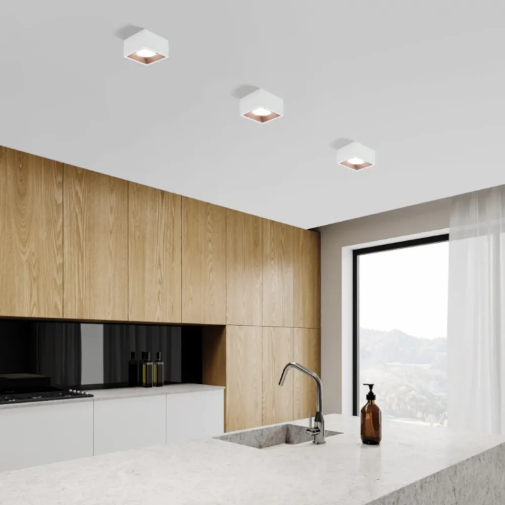 Sforzin quadratische Deckenleuchte aus Gips NASSO Beleuchtung T429 GX53 LED