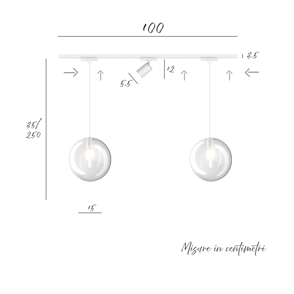 Riel Top Light MONO 1184 ECLIPSE YARI BLANCO G9 LED