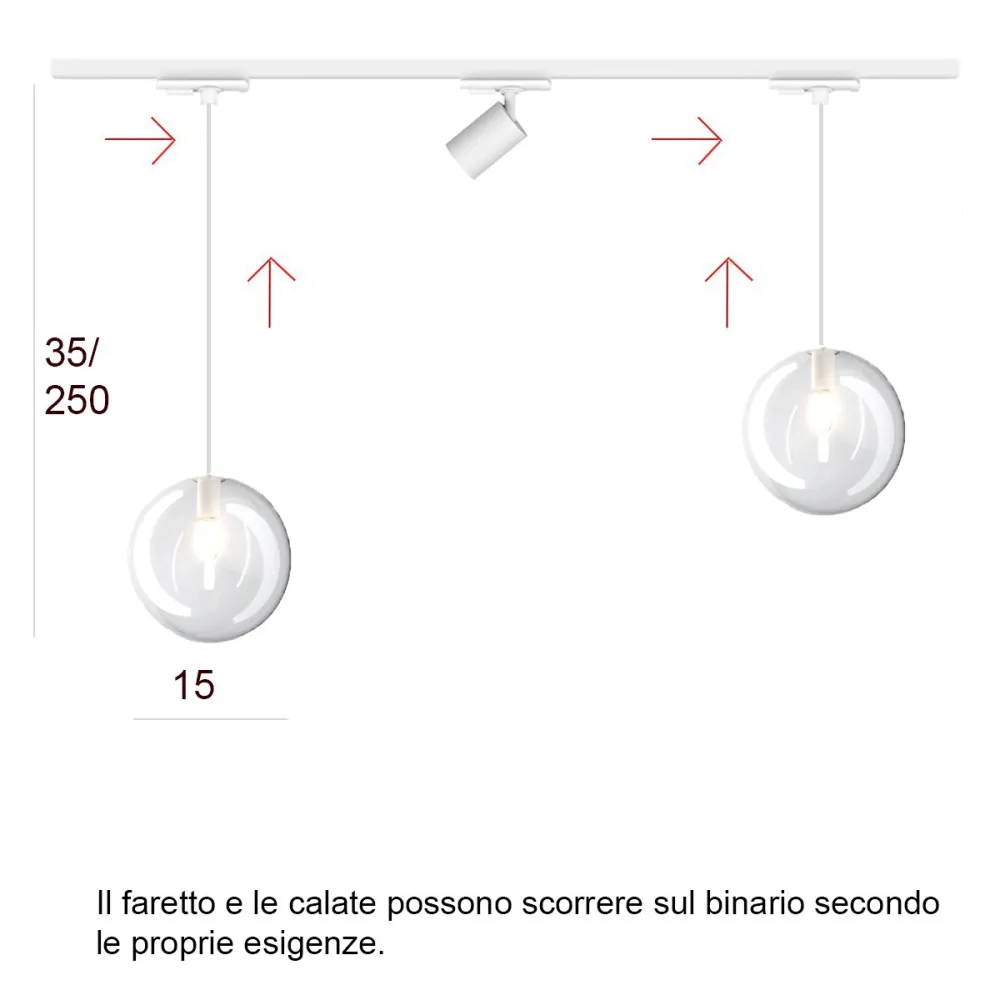 Binario Top Light MONO 1184 ECLIPSE YARI BIANCO G9 LED
