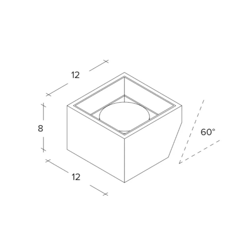 Applique murale carrée en plâtre Sforzin NASSO éclairage T434 GX53 LED