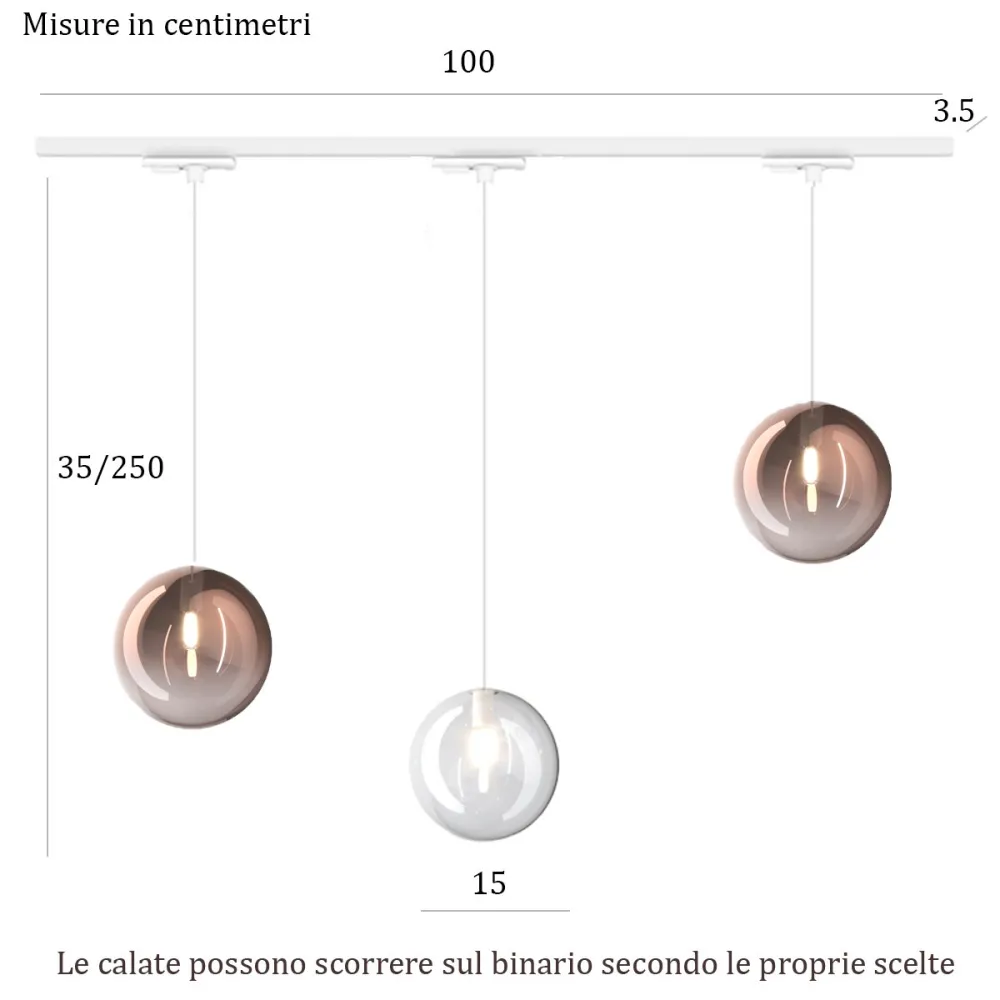 Binario Top Light MONO 1184 ECLIPSE BF-RA BIANCO