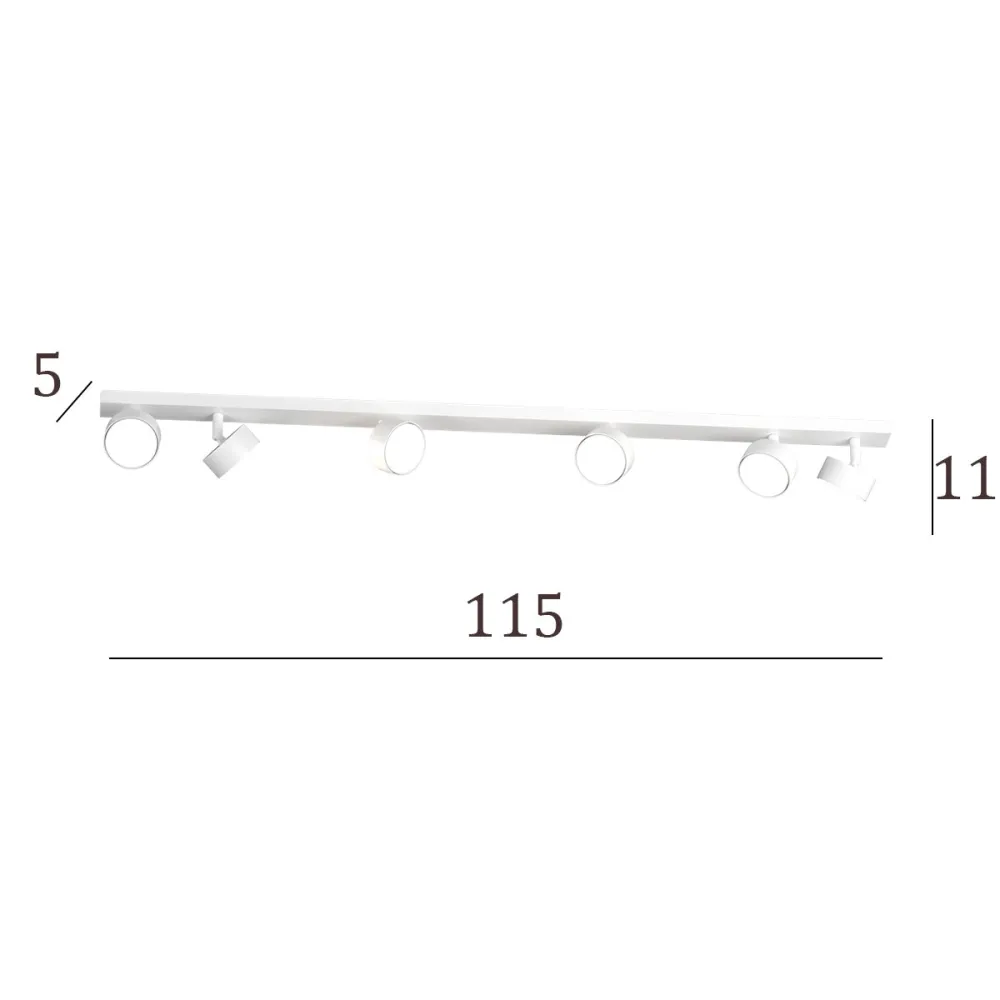 Carril Top Light EDRA 1210 6 BI