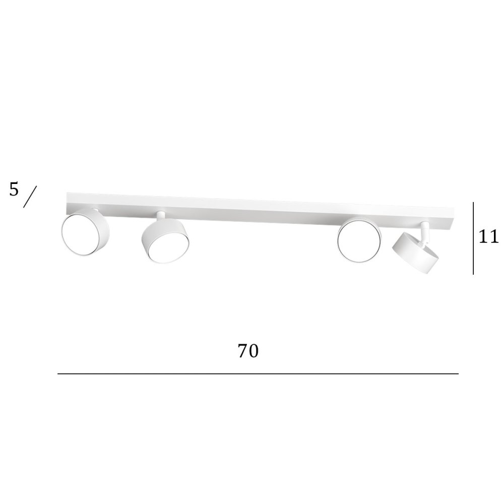 Carril Top Light EDRA 1210 4 BI