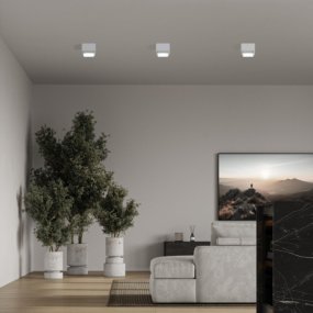 Plafoniera gesso Sforzin illuminazione SYME quadrata GX53 LED