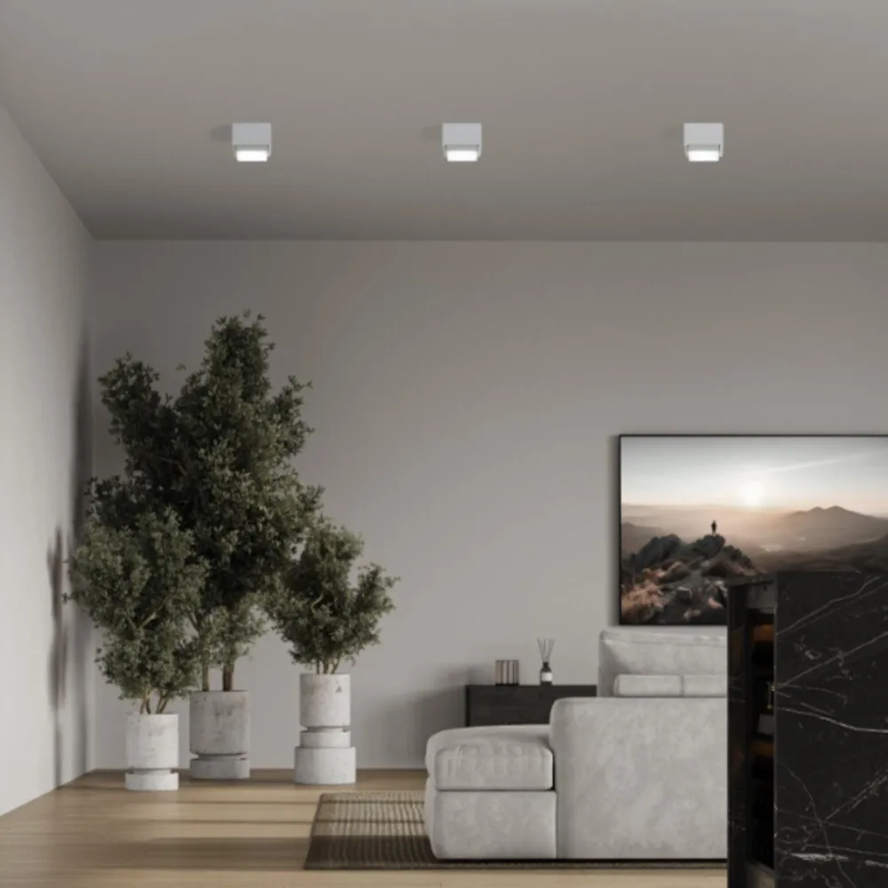 Plafón de yeso Sforzin iluminación SYME cuadrado GX53 LED