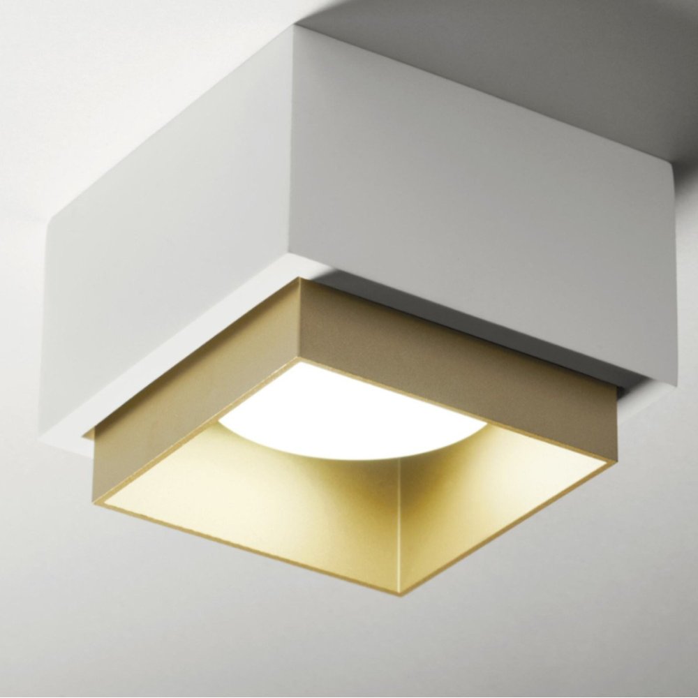 Plafoniera gesso Sforzin illuminazione SYME quadrata GX53 LED