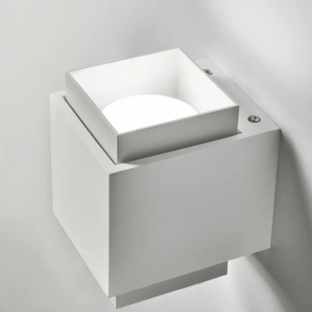 Applique murale en plâtre Sforzin SYME éclairage carré GX53 LED