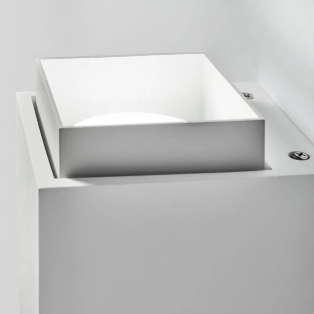 Applique murale en plâtre Sforzin SYME éclairage carré GX53 LED