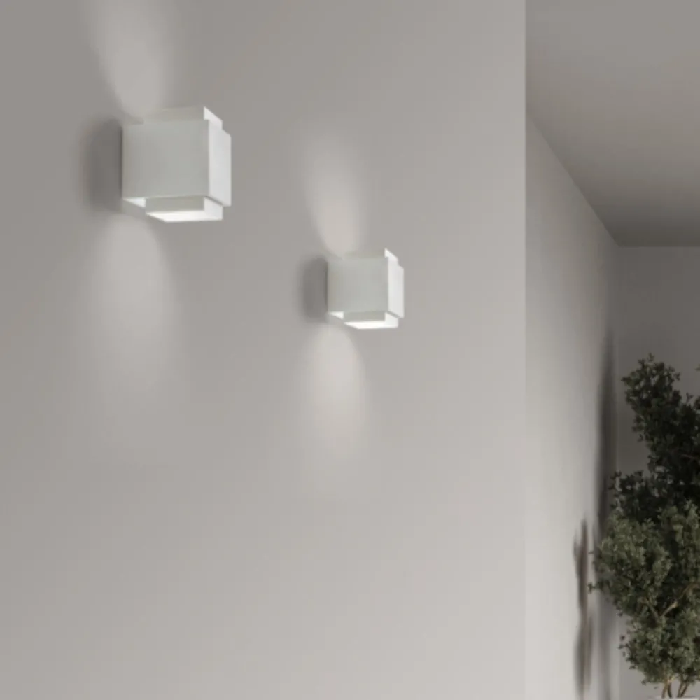 Sforzin-Gips-Wandleuchte SYME Beleuchtung quadratisch GX53 LED