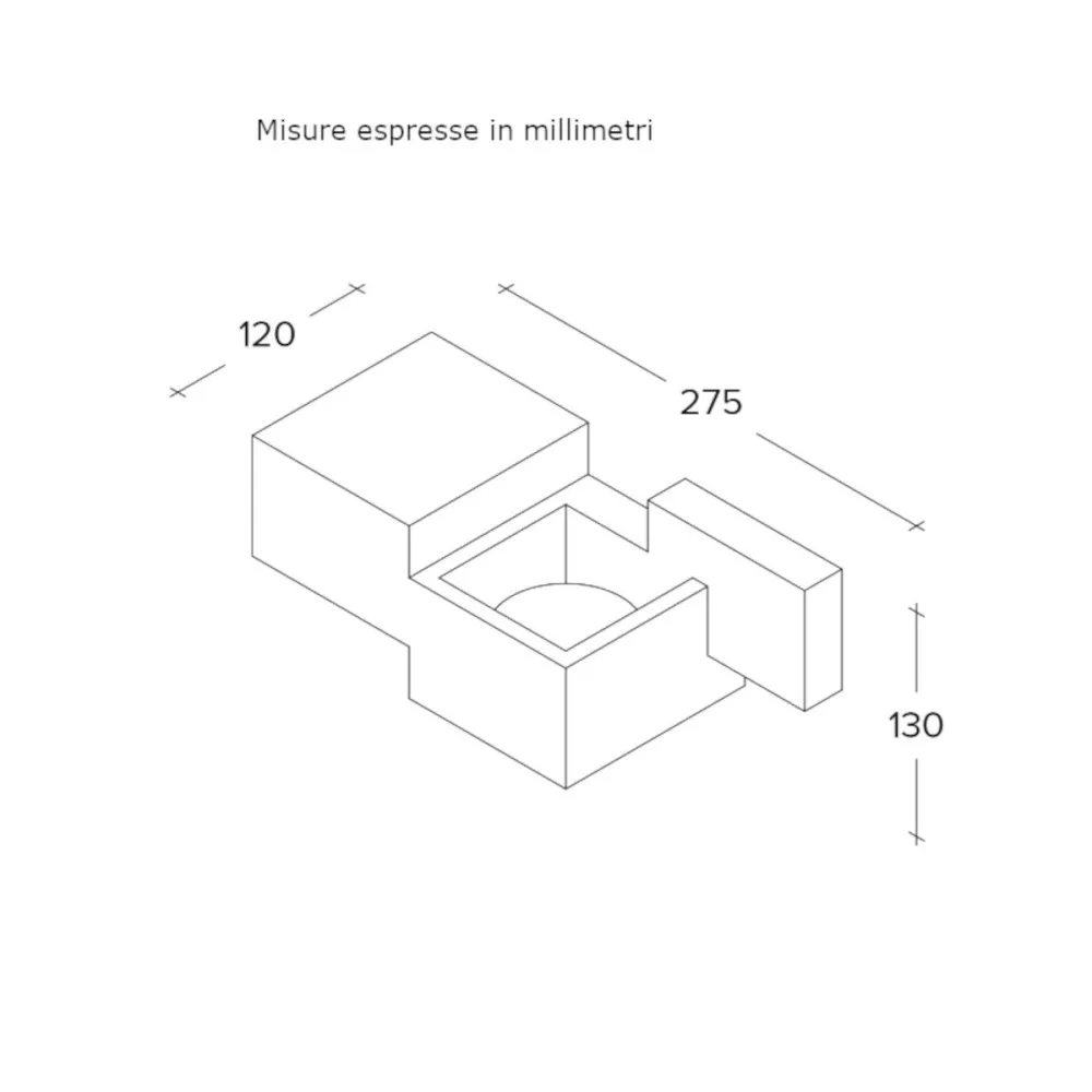Applique gesso Sforzin Illuminazione SIDE Small T368 GX53 LED