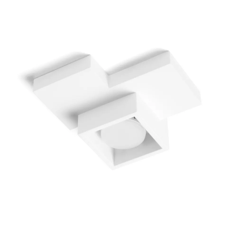 Sforzin Illuminazione SIDE Small T369 GX53 Plafonnier LED en plâtre
