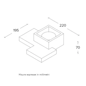 Sforzin Illuminazione SIDE Small T369 GX53 Plafonnier LED en plâtre