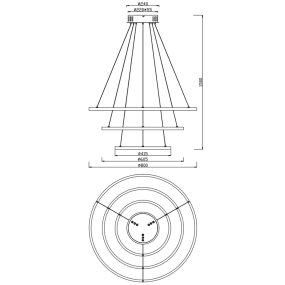 Lampadario TRIO Lighting AARON 352710307 LED RGBW