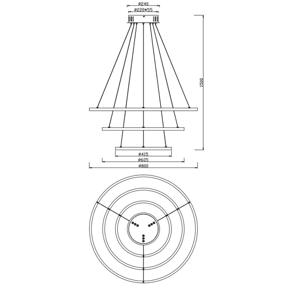 Lampadario TRIO Lighting AARON 352710307 LED RGBW