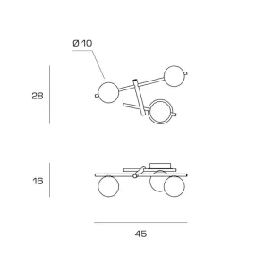 Applique moderna Miloox KIKA 1744 331 G9 LED