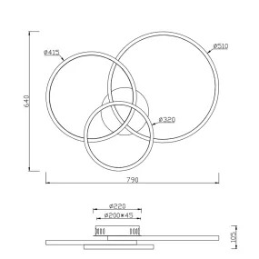 Lámpara de techo LED RGBW TRIO Lighting AARON 652710307