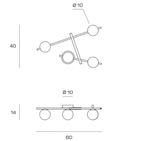 Plafoniera moderna Miloox KIKA 1744 360 G9 LED