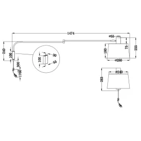 Braccio parete snodabile orientabile Trio Lithing BALDO 200600132