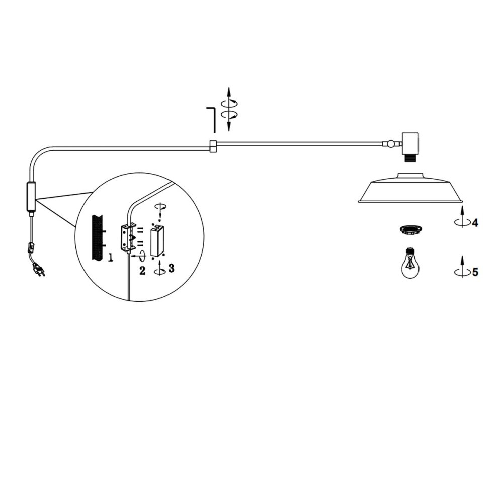 Trio Lithing BOLDER 200300132 bras mural réglable réglable