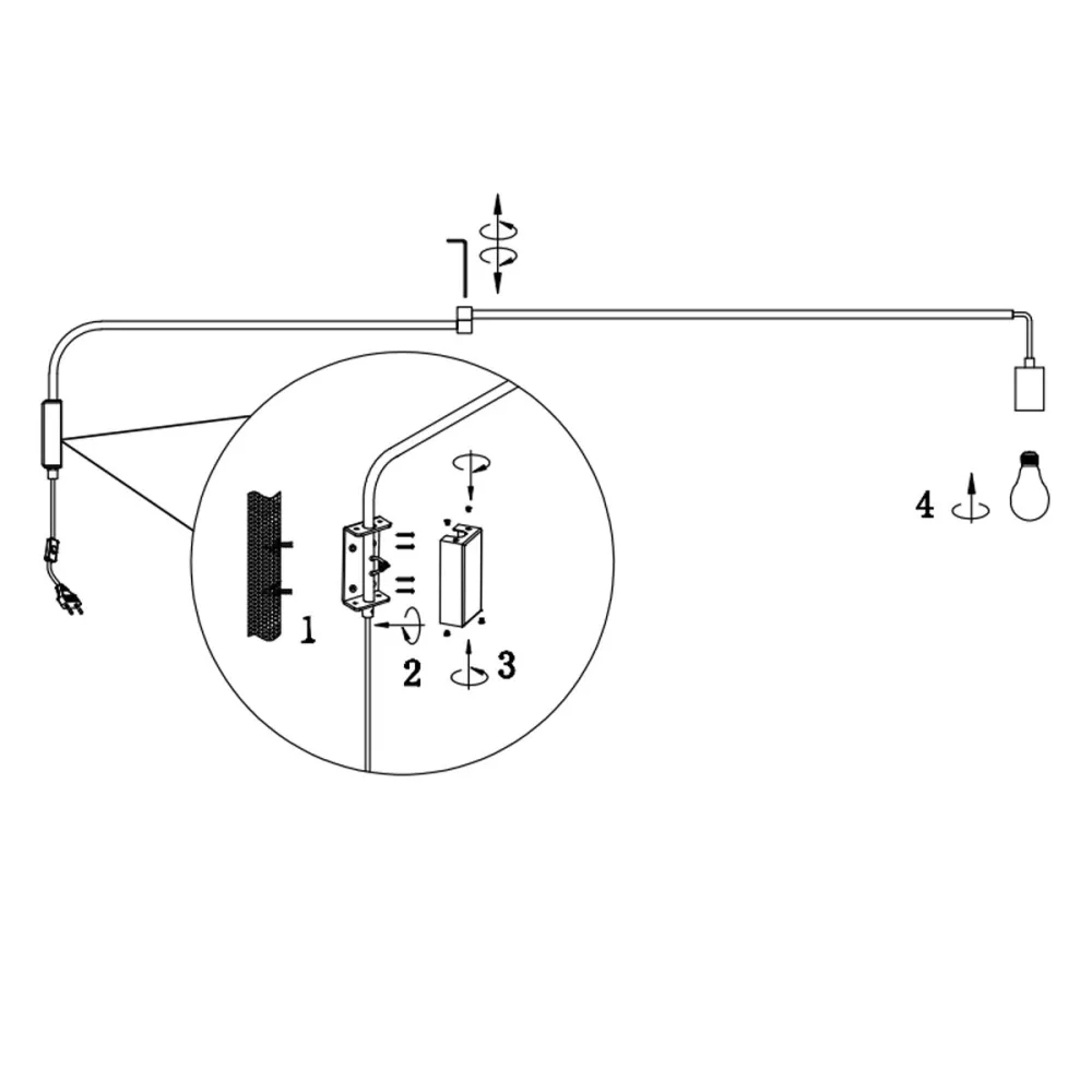Brazo de pared articulado regulable Trio Lithing LINE 200200132
