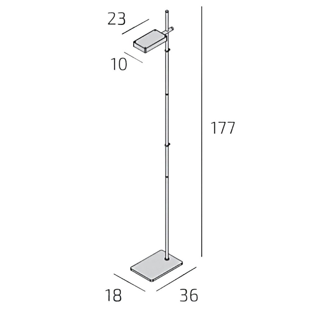 Lámpara de pie orientable Top Light KUBI 1212 T BI