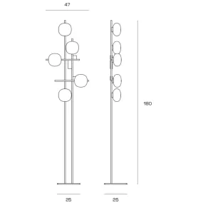 Moderne Stehleuchte Miloox LINGOTTO 1744 345 G9 LED