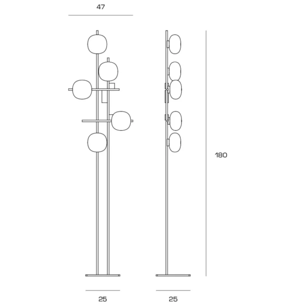 Lámpara de pie moderna Miloox LINGOTTO 1744 345 G9 LED