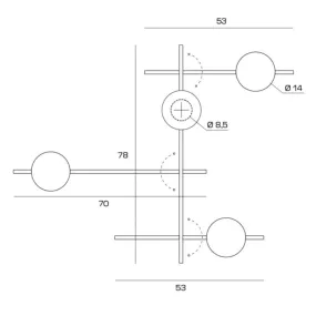 Lámpara de pared moderna Miloox MIKADO 1744.374 1744.378 G9 LED