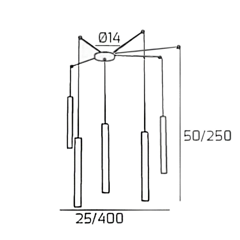 Oberlicht-Kronleuchter ROUND TUBE 1174 S5