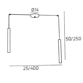 Oberlicht-Kronleuchter ROUND TUBE 1174 S2