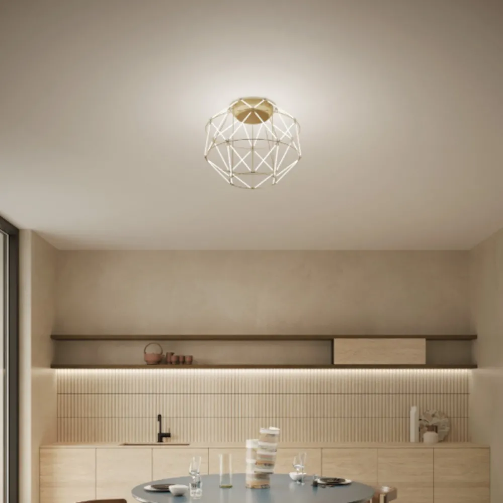 Plafoniera classica Urban EUCLIDE PL oro 3000 LED metallo