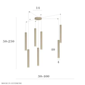 Lustre à lumière supérieure ROUND TUBE 1174 S7