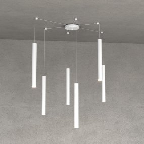 Lampadario Top light ROUND TUBE 1174 S6 GU10 LED cilindro metallo classico moderno