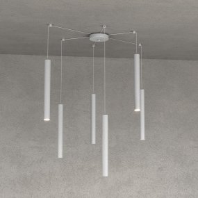 Lampadario Top light ROUND TUBE 1174 S6 GU10 LED cilindro metallo classico moderno