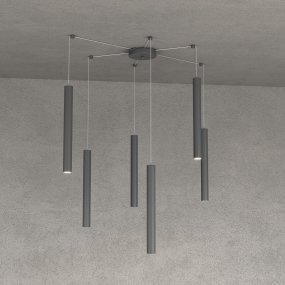 Lampadario Top light ROUND TUBE 1174 S6 GU10 LED cilindro metallo classico moderno