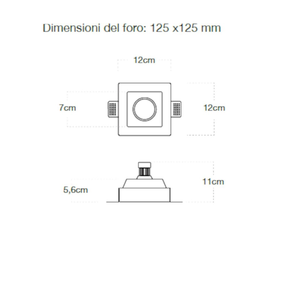 Foco empotrable de yeso Lampadari Bartalini ORDAUQ 085 GU10 LED
