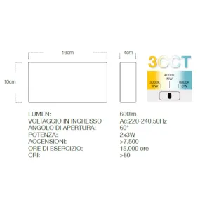 Applique led Lampadari Bartalini ENETA BIANCO IP65