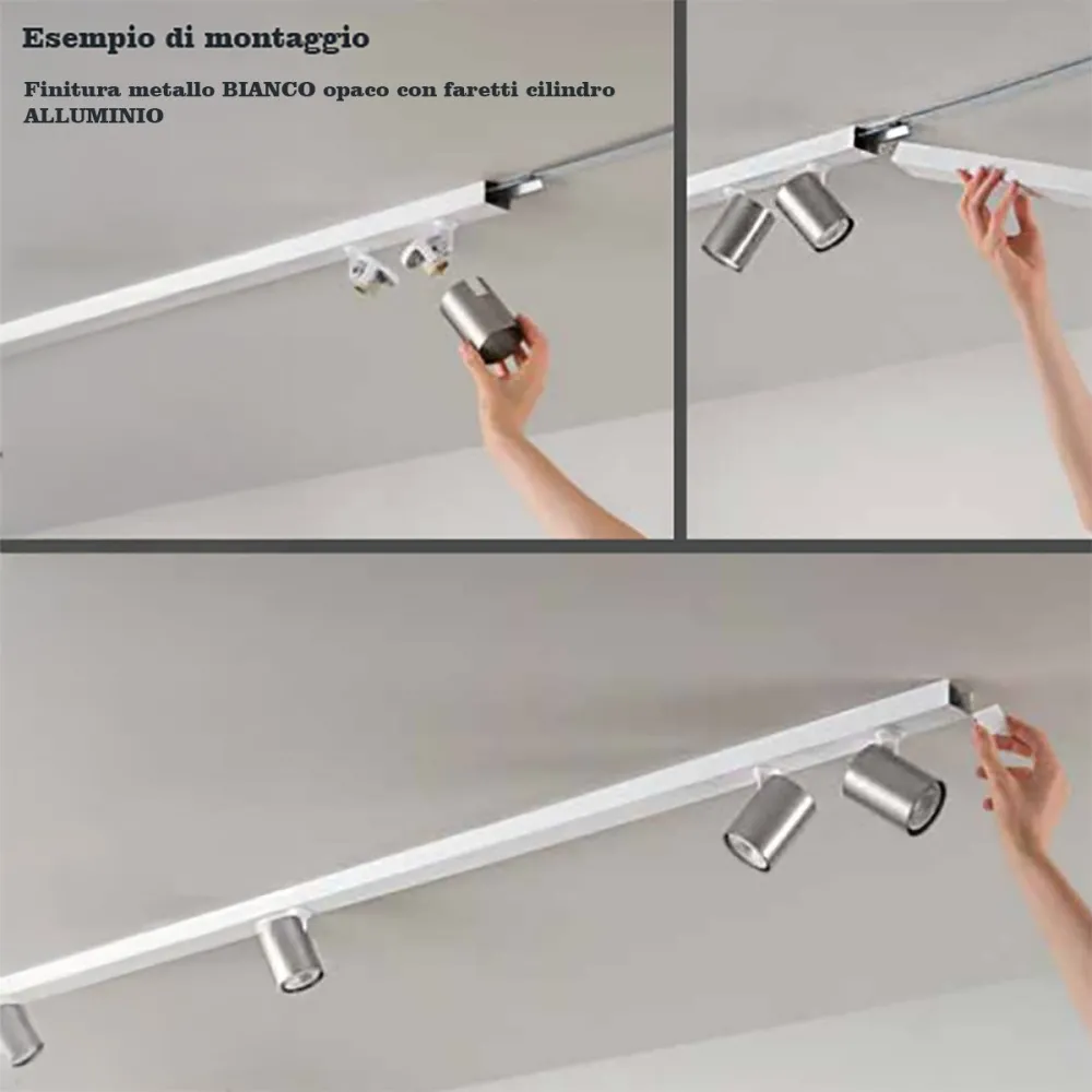 Binario faretti Perenz SNODO 8292N 8290N 8296 GU10 LED