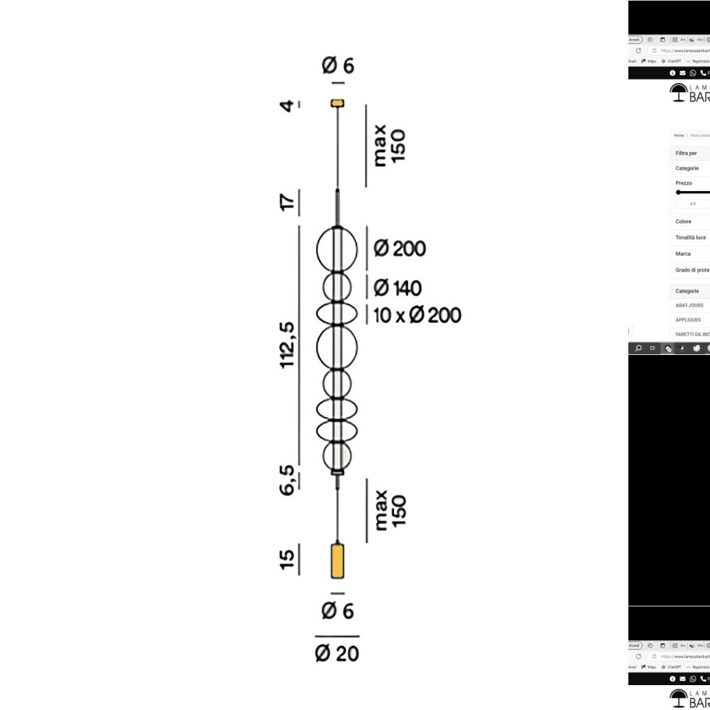 Perenz BUBBLES 8165 TR LC dimmbare LED Boden-Deckenleuchte