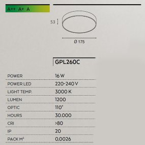 Lámpara de techo moderna Gea Led CLOE 35 GPL260C LED